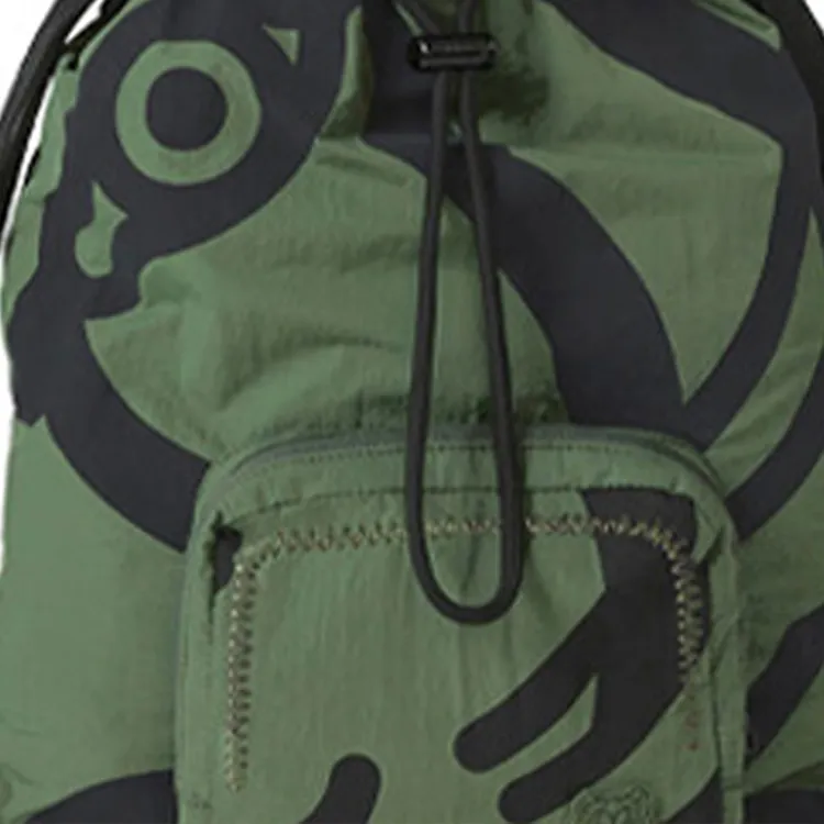 KENZO Nylon Fabric Handbag Backpack Unisex Dark Khaki Green-5