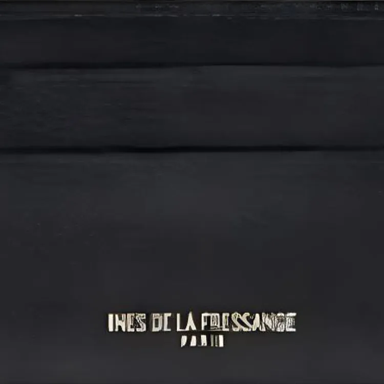 INES DE LA FRESSANGE Calfskin Card Holder Women's Black-3