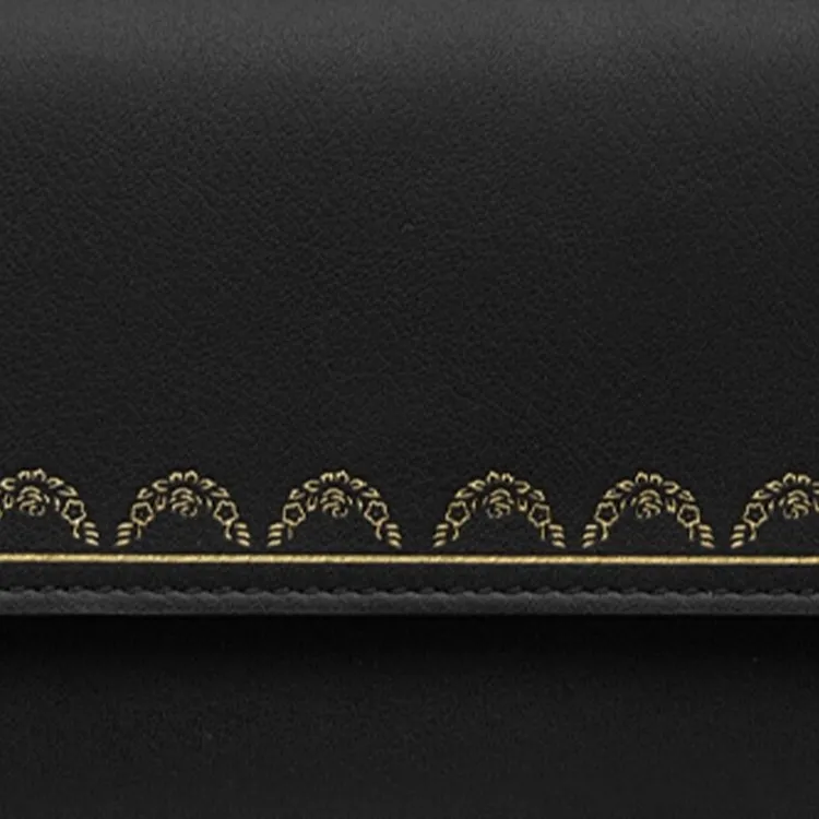 CARTIER GUIRLANDE Calfskin Card Holder Wallet Women's Black-4