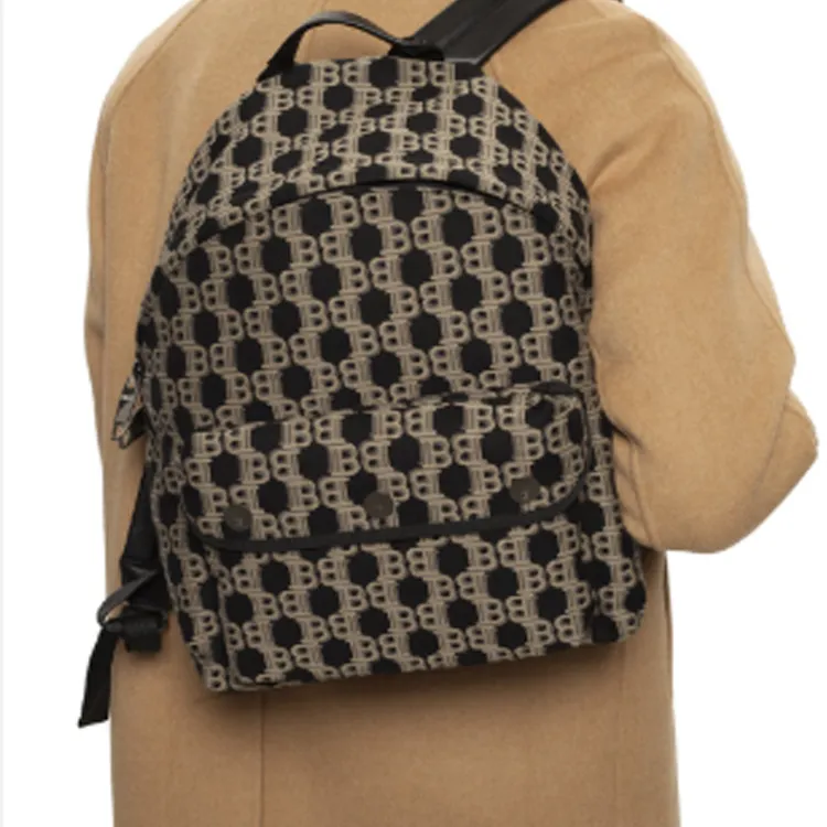 BALMAIN Leather Backpack Unisex Black-4