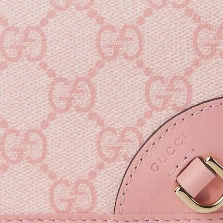 GUCCI GG Emblem Coated Fabric Wallet Mini Women's Pink-6