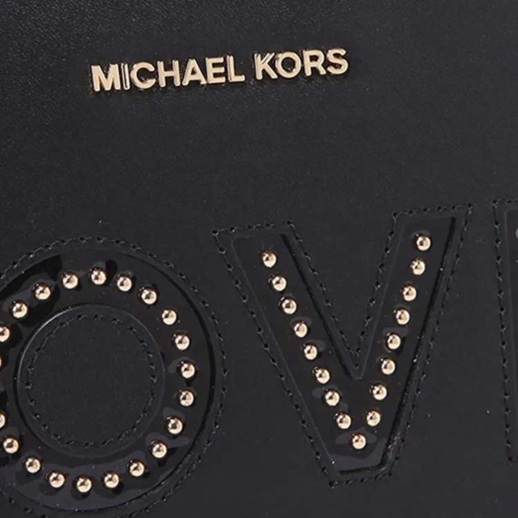 MICHAEL KORS Cow Leather Clutch Women's Black-4