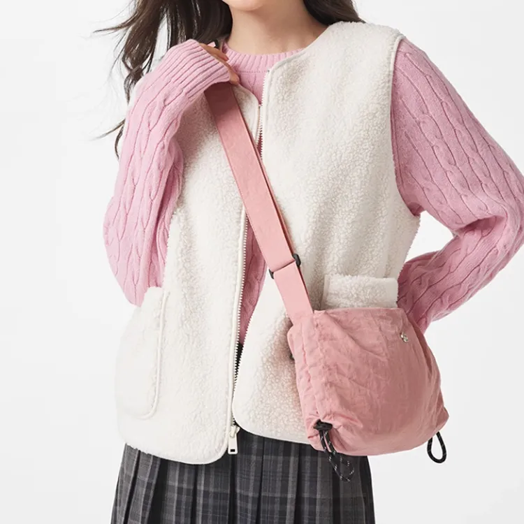 Hotwind Fabric Shoulder Bag Trumpets Women's Pink-3