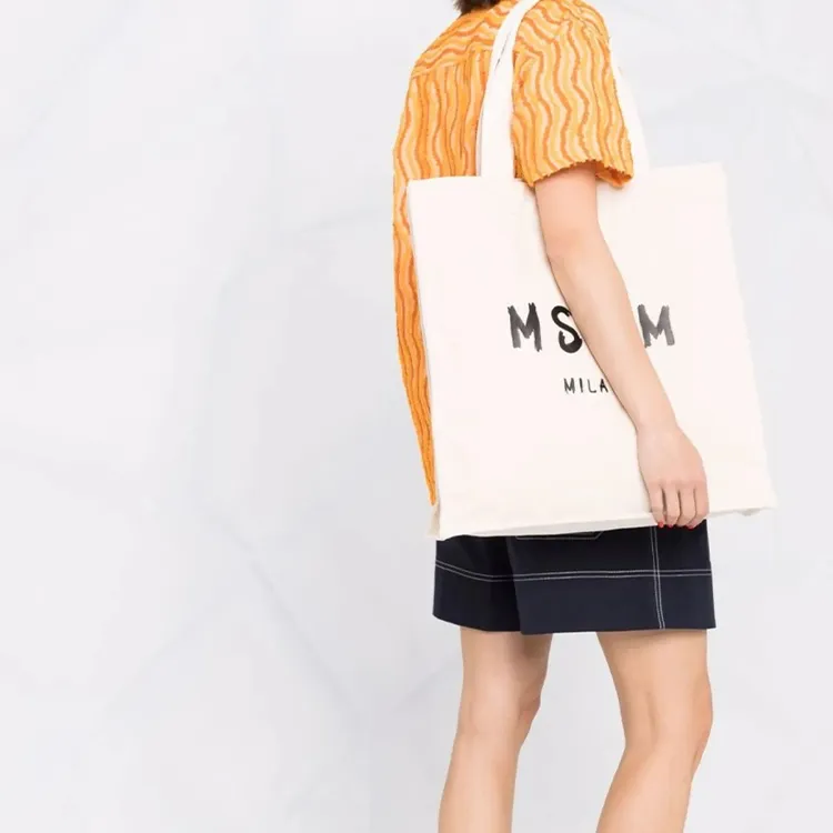 MSGM Logo Print Tote Bag-4