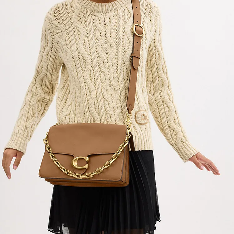 COACH Tabby Leather One Shoulder Handbag Tubas Women's Honeys Brown-4