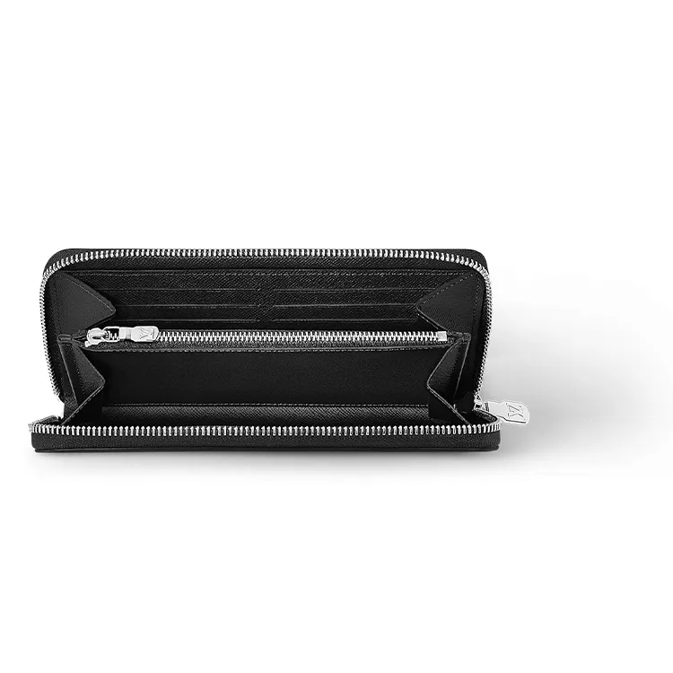 LOUIS VUITTON Zippy Taiga Leather Wallet Men's Black-2