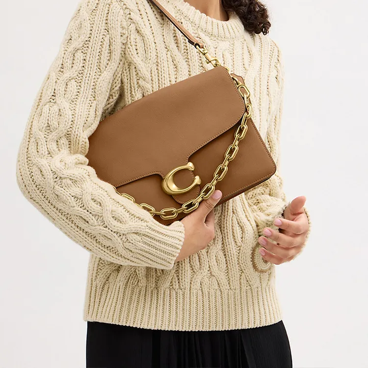 COACH Tabby Leather One Shoulder Handbag Tubas Women's Honeys Brown-6