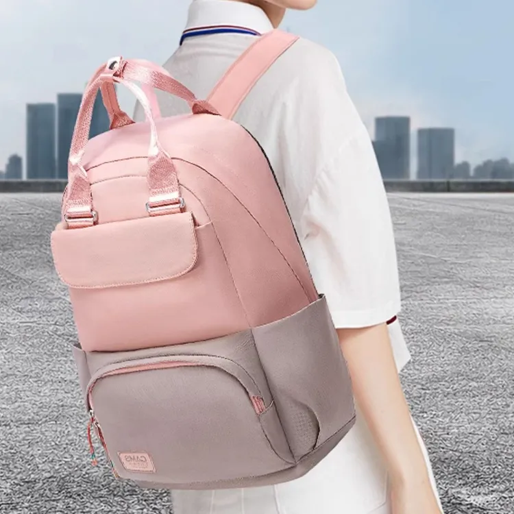 CAMS Fabric Backpack Unisex Pink Peach-4