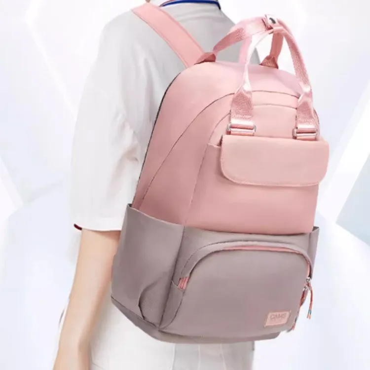 CAMS Fabric Backpack Unisex Pink Peach-3