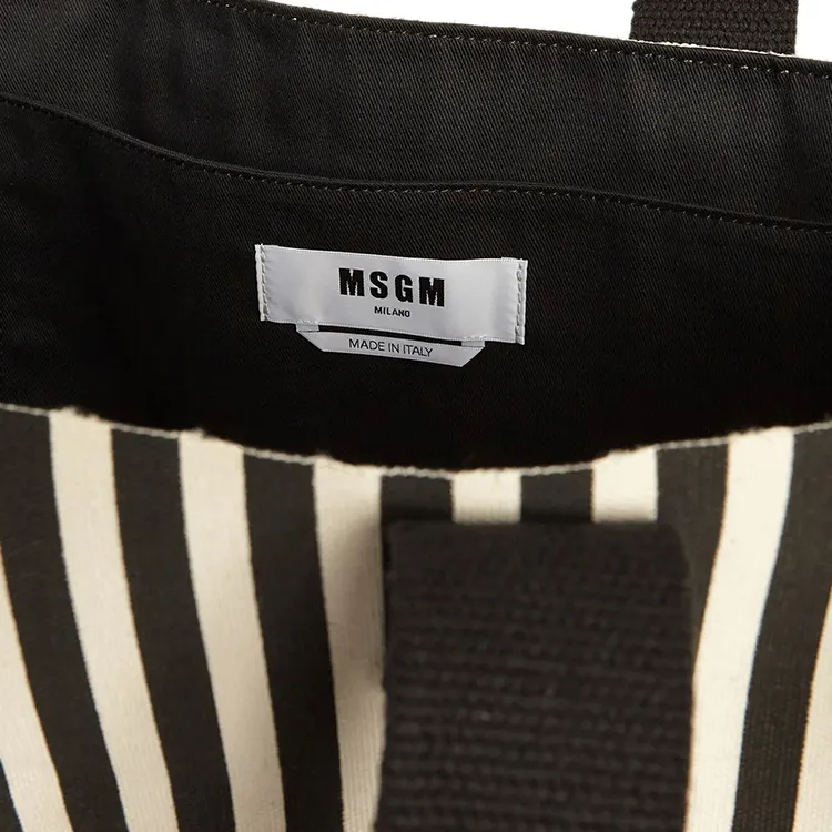 MSGM Striped Top Handle Bag-3