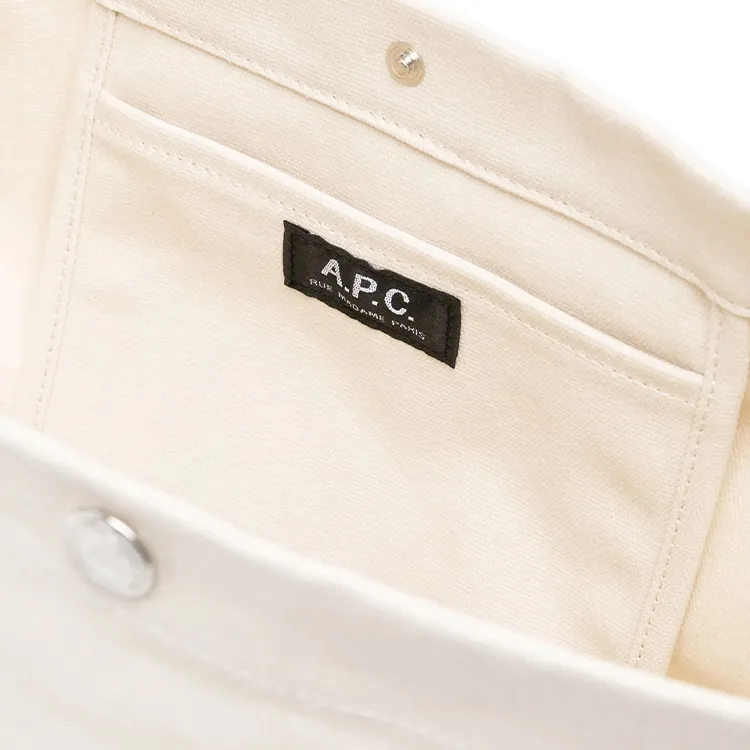 A.P.C Recycled Cotton Shoulder Bag Small Size Women's Light Beige-2