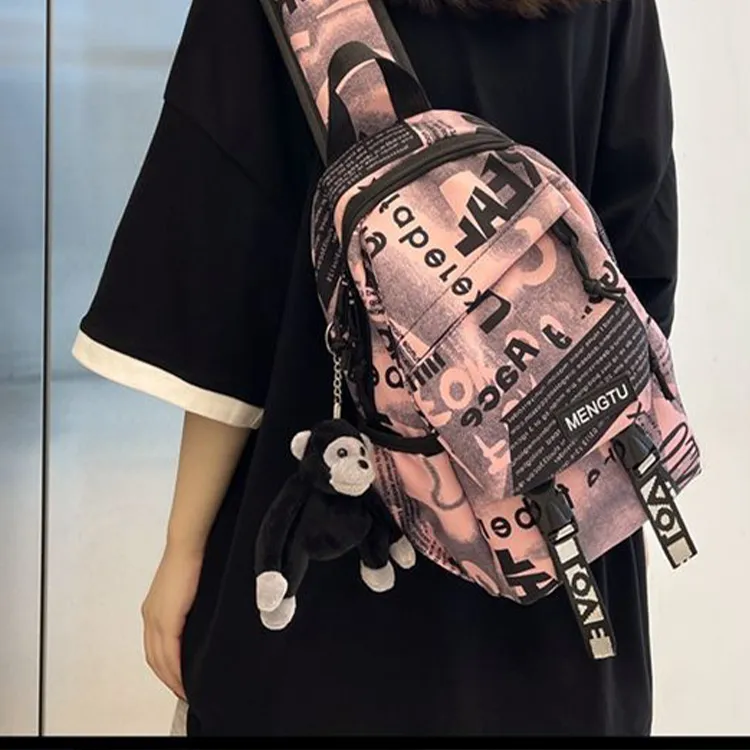 Omanfei Nylon Sling Bag Unisex Multicolor-5