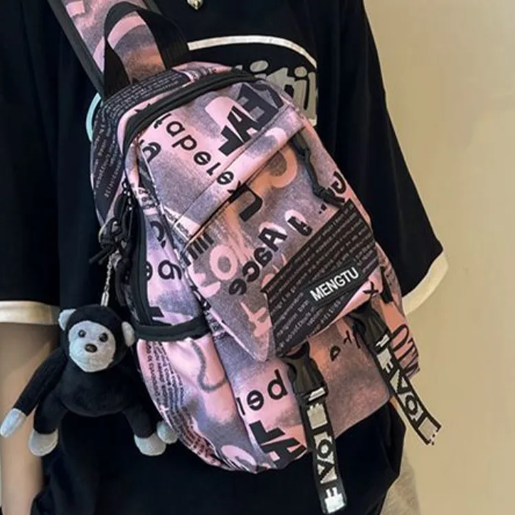 Omanfei Nylon Sling Bag Unisex Multicolor-6
