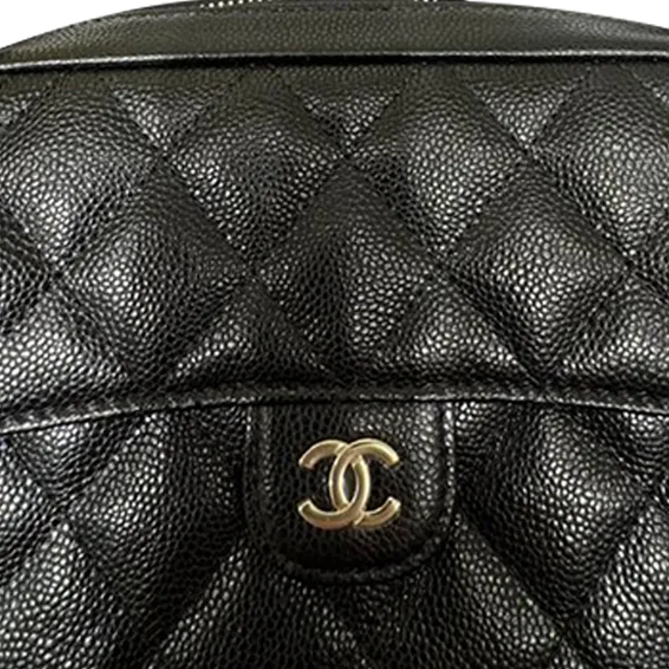 CHANEL Cow Leather Camera Bag, Crossbody Bag, Shoulder Bag Trumpets Women's Black-1