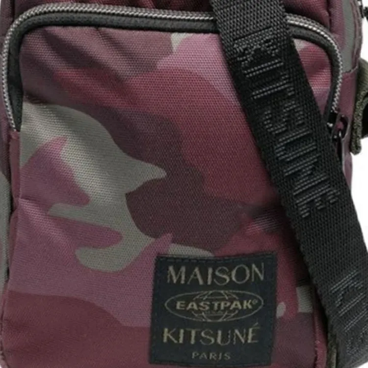 EASTPAK MAISON KITSUNE Collaboration Polyester Portable Crossbody Bag Shoulder Bag Regular Men's Burgundy/Deep Green-3