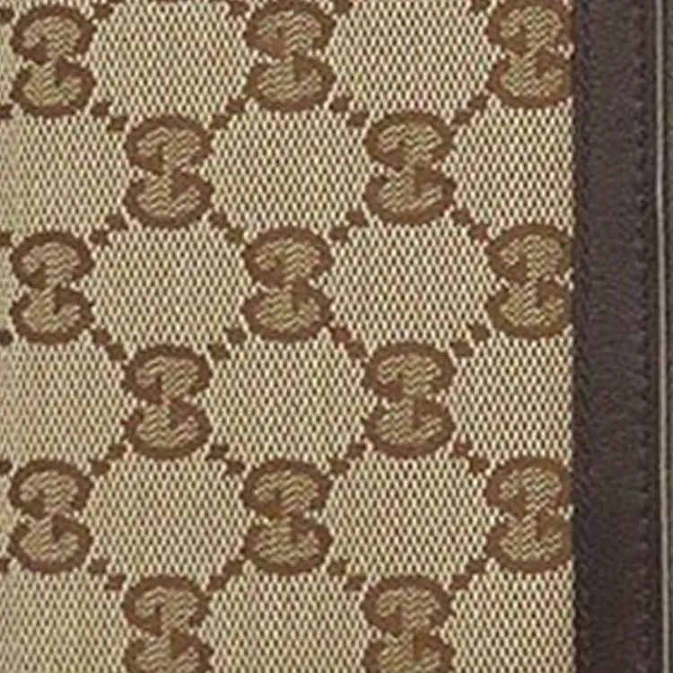 GUCCI Canvas With Leather Money Clip Wallet Women's Ebony/Brown-4
