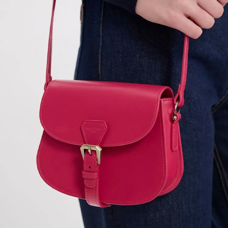 INES DE LA FRESSANGE Cow Leather Crossbody Bag, Shoulder Bag Women's Pink-3