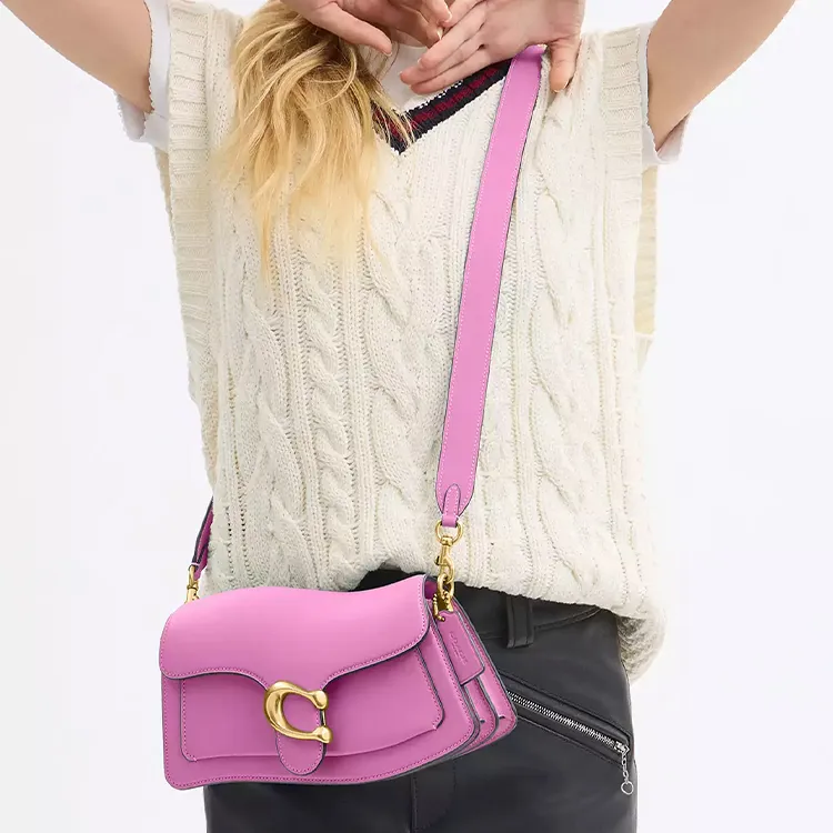 COACH Tabby Glove Tanned Leather One Shoulder Handbag Women's Fuchsia-7