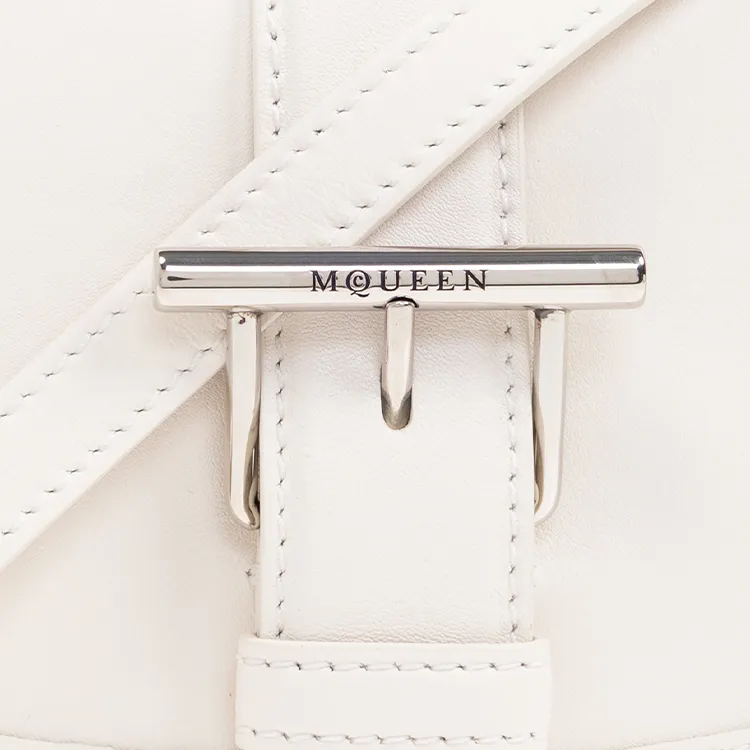 Alexander McQueen Genuine Leather Shoulder Bag Women's Cream-4