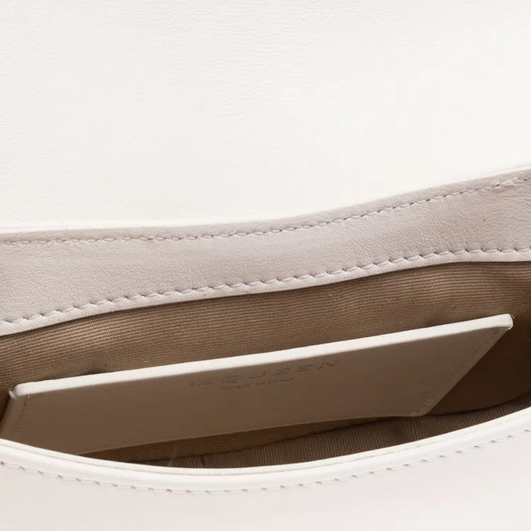 Alexander McQueen Genuine Leather Shoulder Bag Women's Cream-3