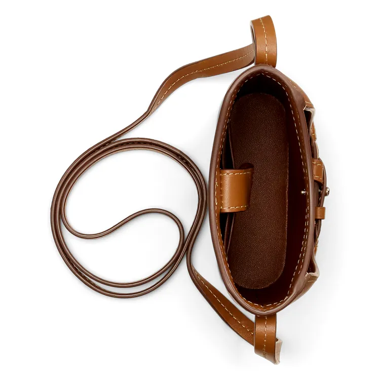 Ralph Lauren Cow Leather Cell Phone Pouch Women's Gold Brown-2