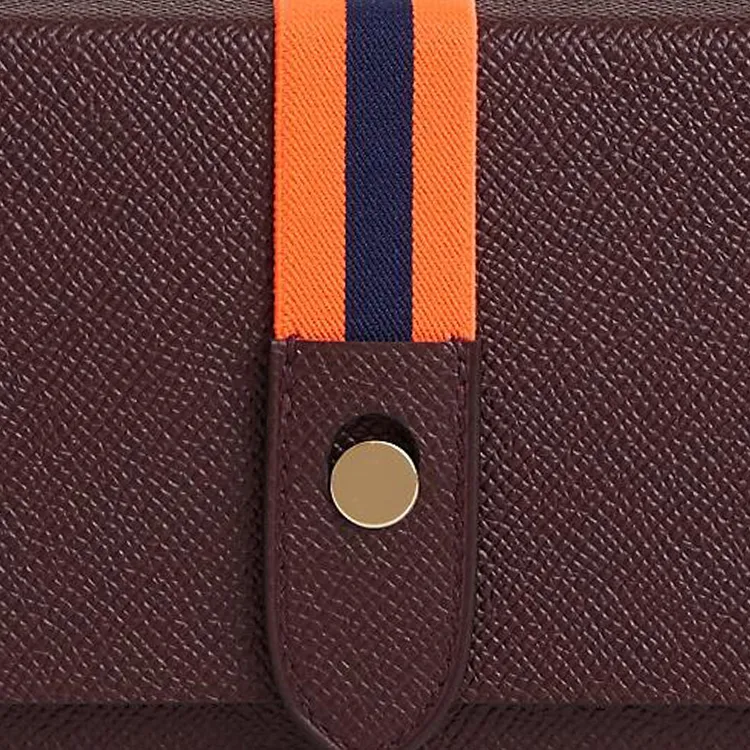 HERMES Calfskin With Crocodile Leather Clutch Women's Brown-1