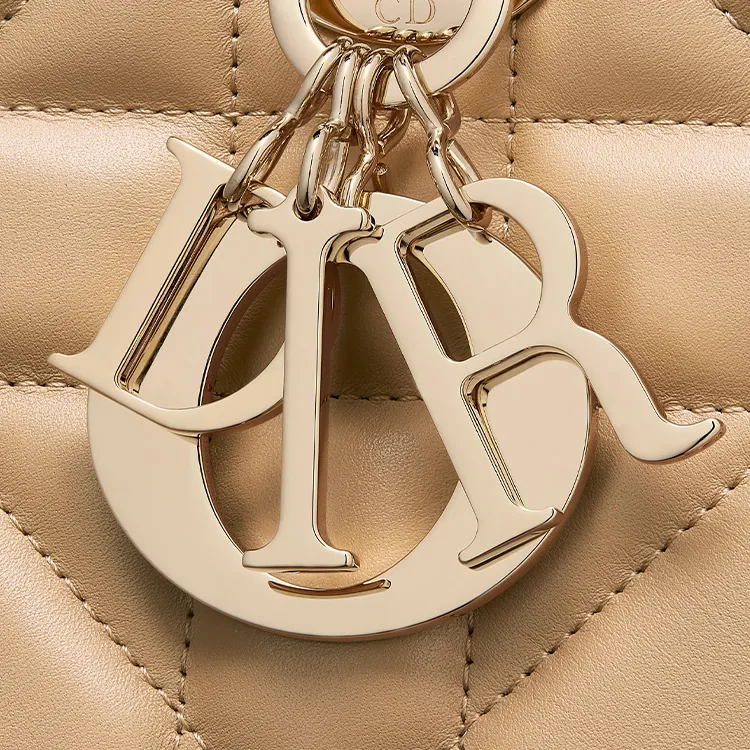 DIOR Lady D Sire Cow Leather Lady Dior Bag, Shoulder Bag, Crossbody Bag, Handbag Large Size Women's Cookie-5