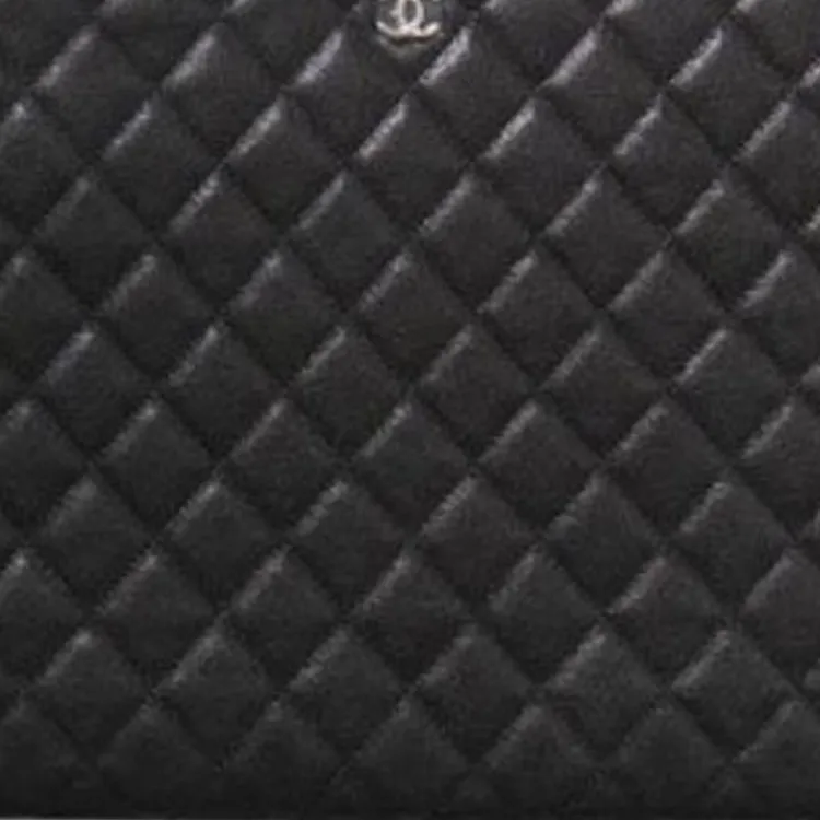 CHANEL Leather Clutch Large Size Women's Black-2