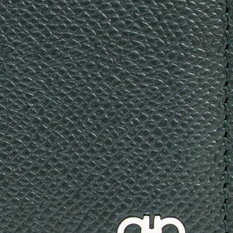FERRAGAMO Leather Wallet Men's Green-4