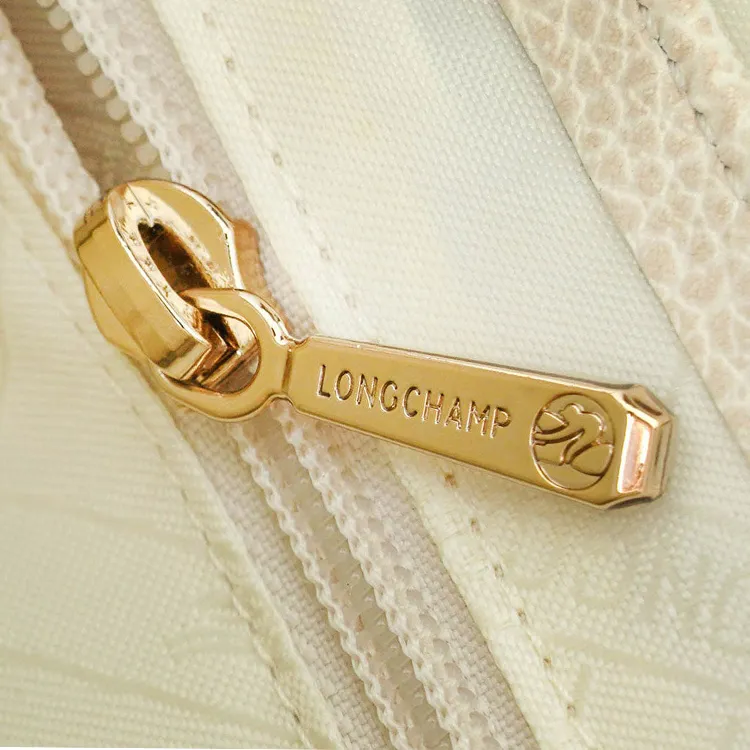 LONGCHAMP Cow Leather Shoulder Bag Medium Size Women's Paper White-6