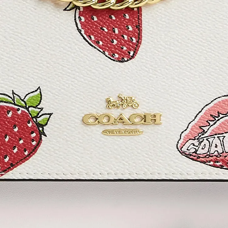 COACH Klare Coated Canvas With Leather Shoulder Bag Trumpets Women's Gold & Chalk Multicolor-3