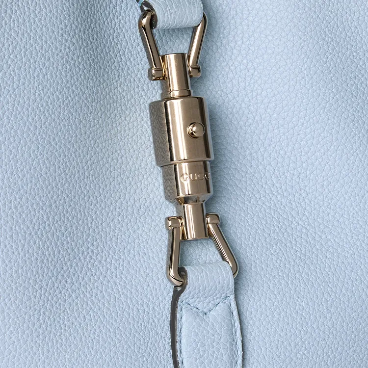 GUCCI Jackie 1961 Leather Crossbody Bag, Shoulder Bag Medium Size Women's Light Blue-7