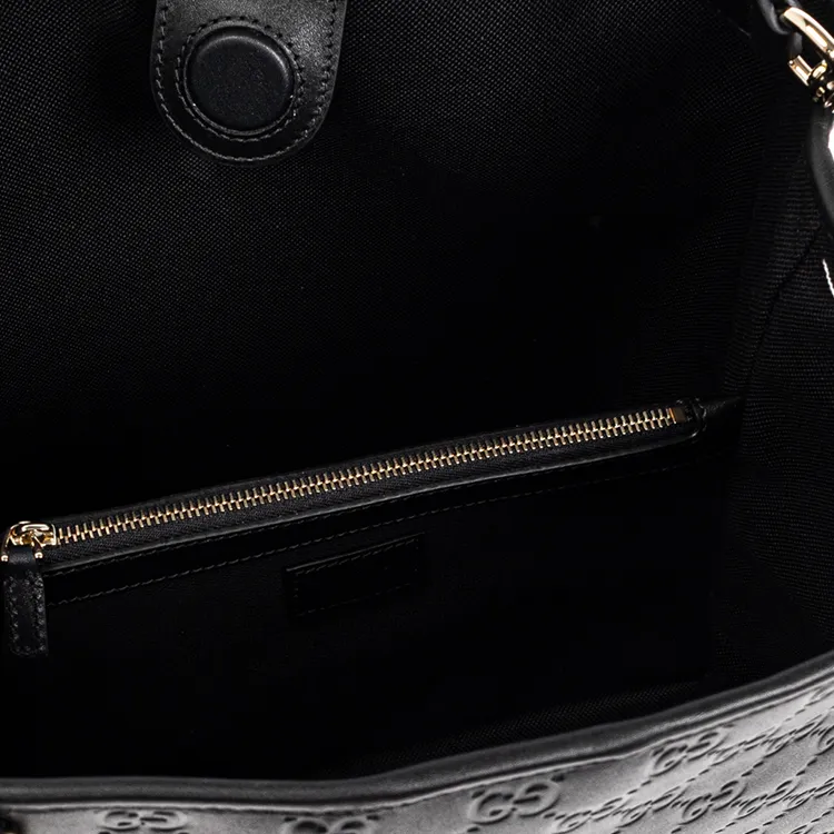 GUCCI Leather Bucket Bag, Shoulder Bag, Crossbody Bag, Handbag Regular Women's Black-3