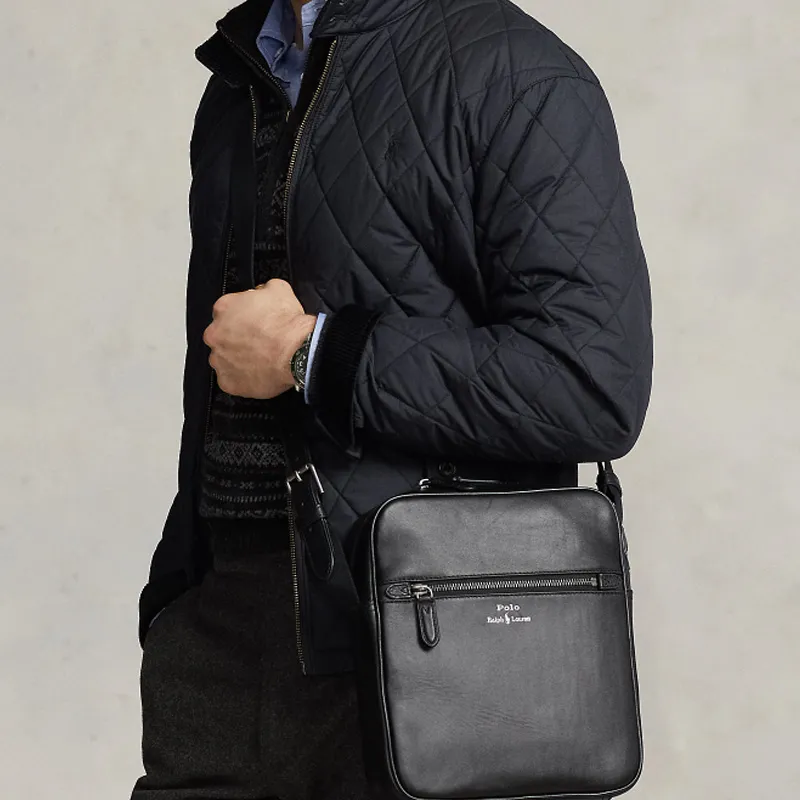 Polo Ralph Lauren Cow Leather Shoulder Bag Crossbody Bag Regular Men's Black-4