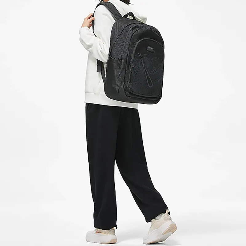 LiNing Sports Life Collection Polyester Backpack Unisex Black-4