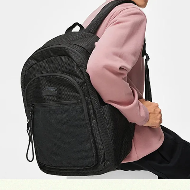LiNing Sports Life Collection Polyester Backpack Unisex Black-7