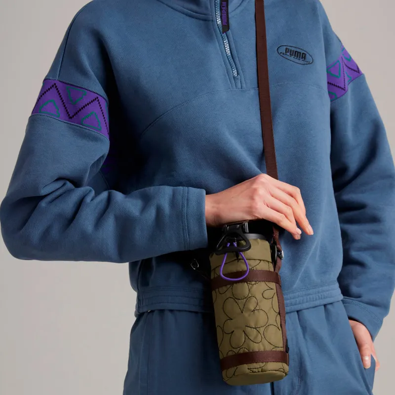 PUMA PERKS And MINI Collaboration Polyester Water Bottle Bag Set, Shoulder Bag Unisex Burnt Olive Prism Purple-4