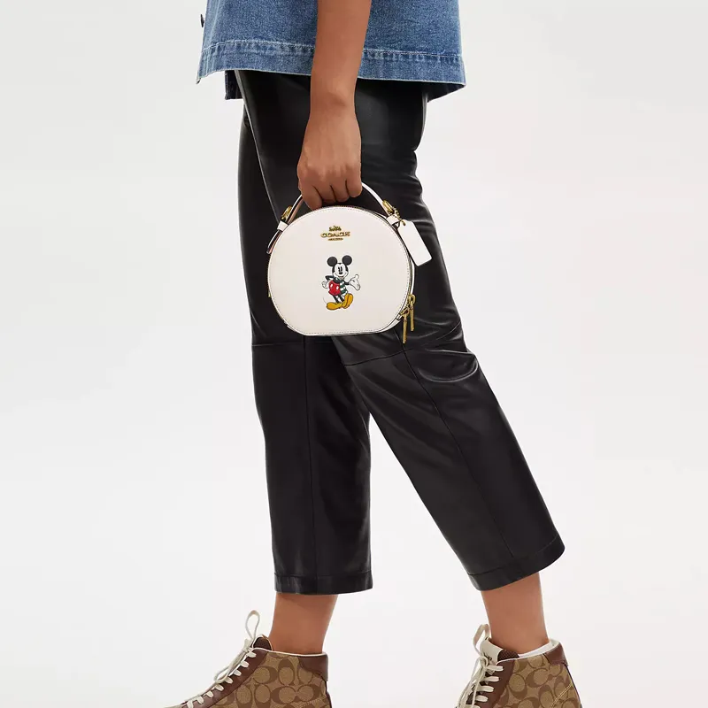 COACH Collaboration Canteen Cow Leather Handbag, Shoulder Bag, Crossbody Bag Trumpets Women's Milk White-4