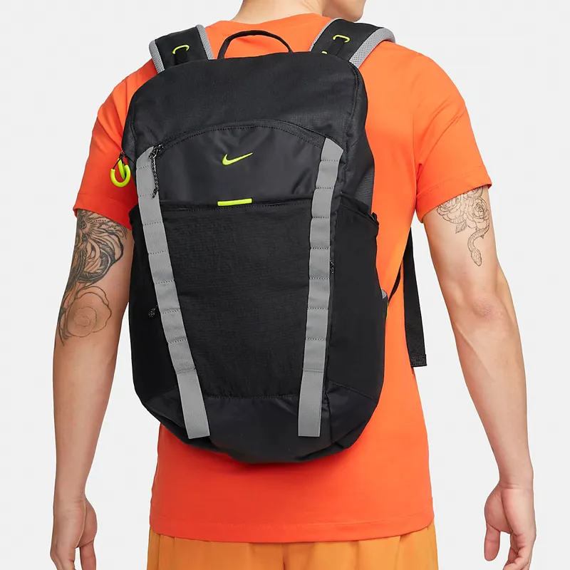 Nike Fabric Backpack Regular Men's Black & Fine Gray & Atomic Green-5