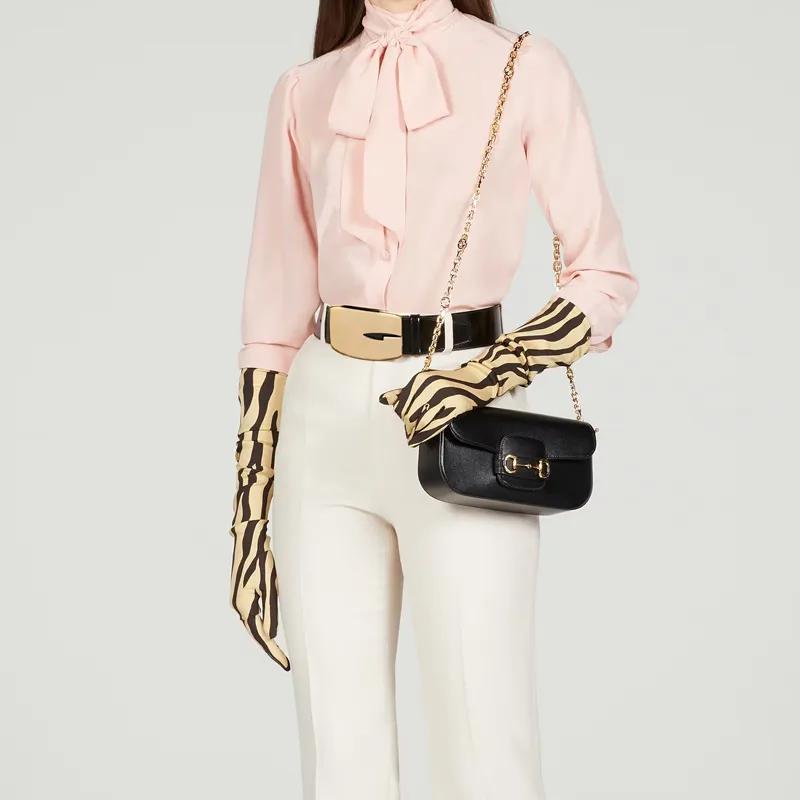 GUCCI Horsebit 1955 Leather Portable Crossbody Bag Shoulder Bag Small Size Women's Black-3
