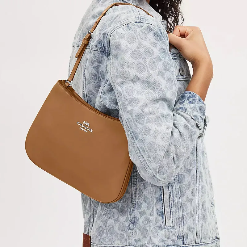 COACH Penelope Cow Leather Shoulder Bag, Handbag, Shoulder Bag Women's Light Brown-3