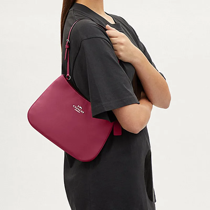 COACH Penelope Cow Leather Shoulder Bag, Handbag, Shoulder Bag Women's Bright Violet-3