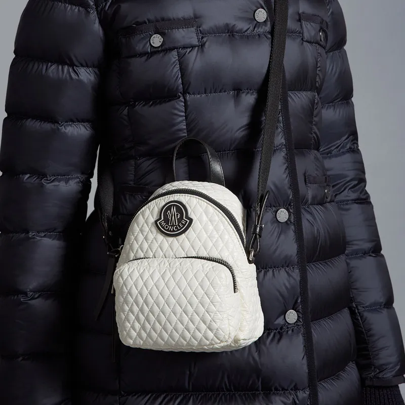 Moncler Kilia Fabric Shoulder Bag, Crossbody Bag Trumpets Women's Ecru-3