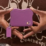 Coachtopia Litchi Grain Leather Wallet Women's Lilac Berry