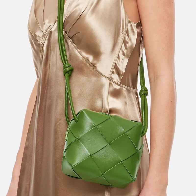 Bottega Veneta Cassette Camera Bag Mini Intreccio Avocado-4
