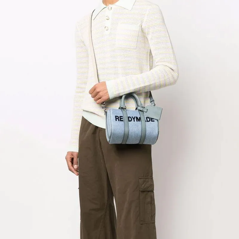 READYMADE Fabric Handbag Women's Blue-4