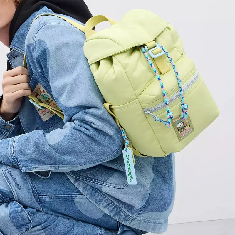 Coachtopia Recycled Polyester Backpack Mini Women's Light Lime Green-5