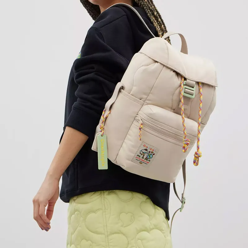 Coachtopia Recycled Polyester Backpack Mini Women's Cloud White-4