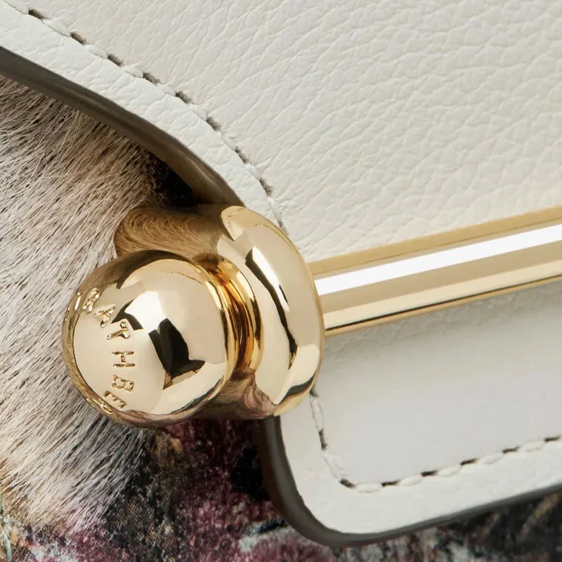 Strathberry Smooth Calf Leather Shoulder Bag Crossbody Bag Mini Women's White & Multicolor-4
