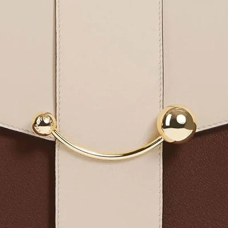 Strathberry Smooth Calf Leather Shoulder Bag Crossbody Bag Women's Oatmeal Multicolor Chocolate Multicolor Vanilla-4